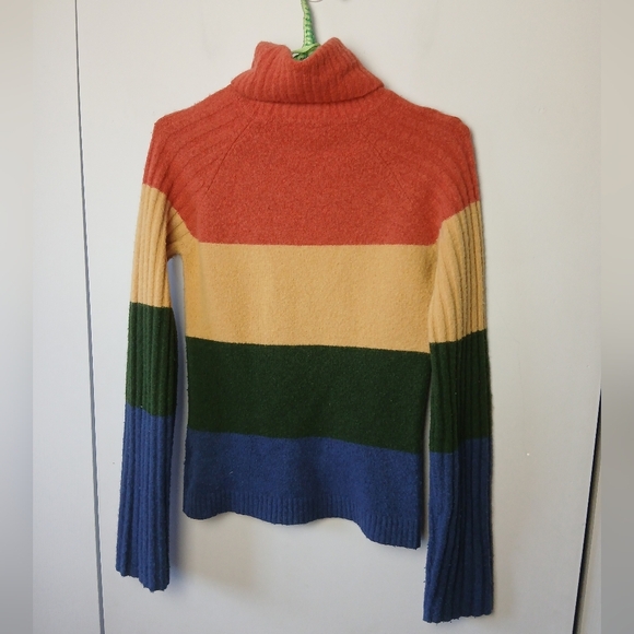 SMARTSET Y2K Turtle Neck Women Size M Colurful Long Sleeve 30% Wool - Picture 6 of 8